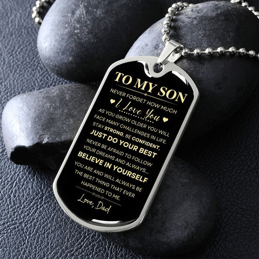 To My Son / Dog Tag Necklace