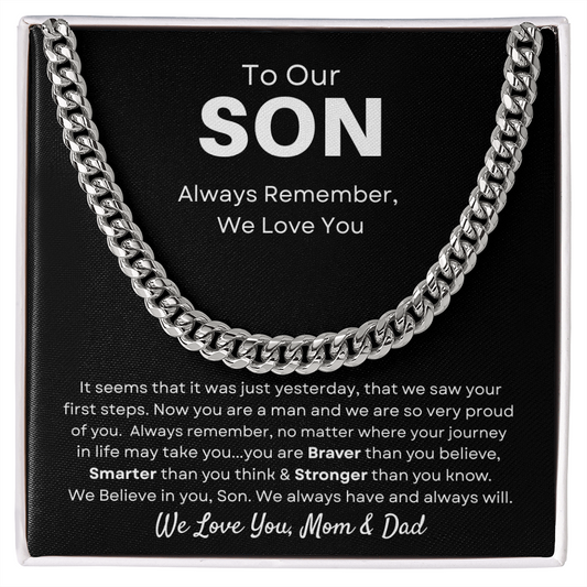 To Our Son / We Love You (Cuban Link Chain)